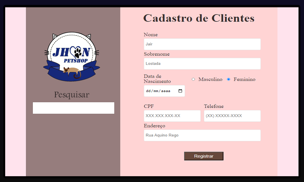 Sistema Pet-Shop